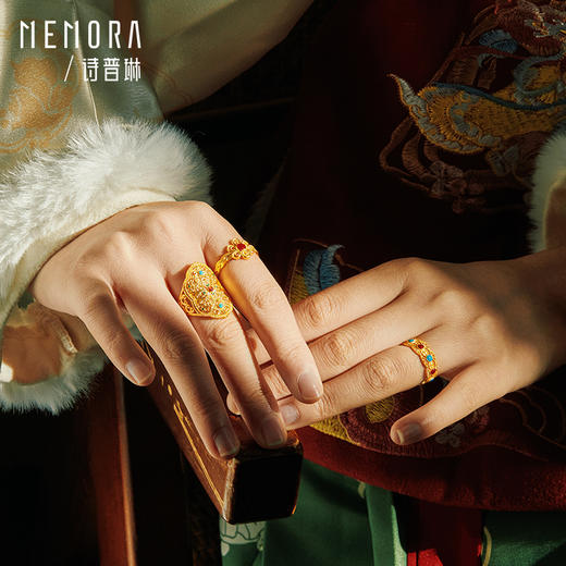 古法花丝黄金戒指女足金戒指新款送妈妈【按克计价黄金1】MEMORA诗普琳GRE02801（线上专供） 商品图8