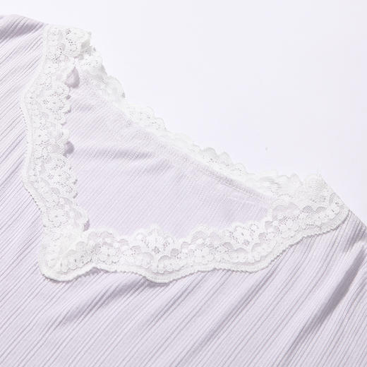 都市丽人生活家居春夏睡衣女针织罗纹家居服薄款七分袖长裤女士套装LH42F7 商品图6