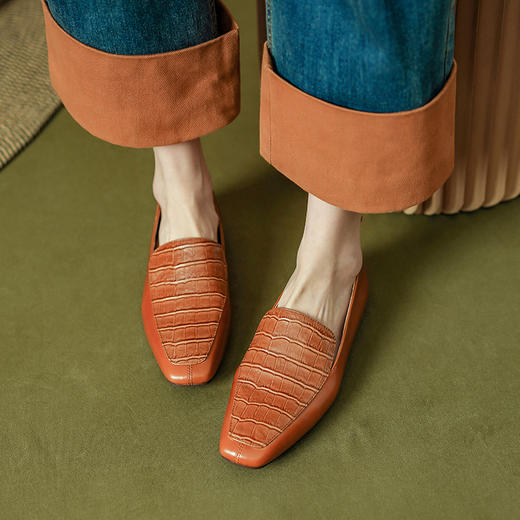 【预售5天】通勤百搭，头层牛油皮平头平底小皮鞋PS1703 商品图3