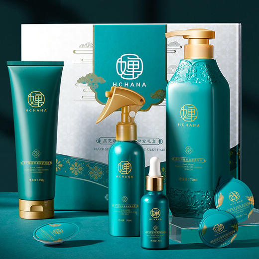 【洗护7件套 国潮赠人佳品！】国潮洗护套装 悦赏宫廷古韵 秀发清新飘逸 清爽不油腻! 丝丝动人-LCMZ04 商品图3