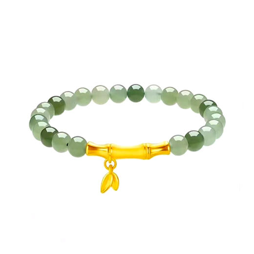 节节高升和田玉手串6mm 温润玉珠 质地细腻 竹节高升 清秀俊逸 商品图3