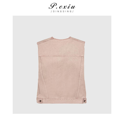 04-3潘依绣丁丁宠粉做旧洗水工装风宽松复古百搭牛仔马甲汉服 D6068 商品图2