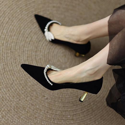 【预售5天】法式高跟鞋，小众设计新款尖头细跟串珠优雅气质细跟单鞋女HCYYHD&A2815 商品图2