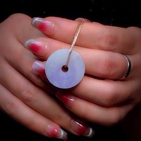 紫罗兰翡翠平安扣