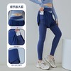 聚衣堂高弹速干运动健身裤拼色假两件防走光瑜伽裤高腰网纱口袋裤 商品缩略图1