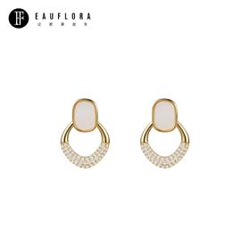 『晴雅颂』极简闪锆贝母耳环