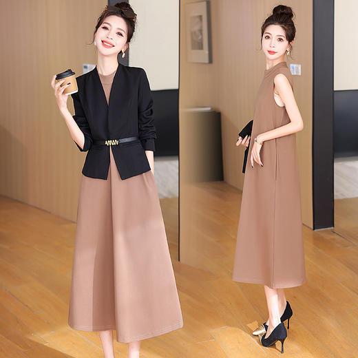 春装新款，小香风时尚通勤气质女装穿搭西装连衣裙两件套装HR-MYL1185 商品图2