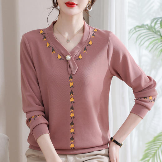 中年妈妈【V领针织衫】春秋款女装打底衫 商品图1