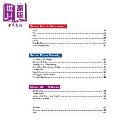 预售 【中商原版】英国原版CGP教辅 新版KS2数学 针对学习书4年级 New KS2 Maths Targeted Study Book Year 4 小学练习 英文原版 商品图2