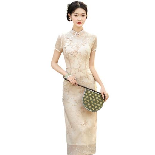 植绒旗袍春款改良年轻旗袍日常修身少女时尚旗袍ZA-5221 商品图4