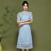新中式女装，新款中国风气质鱼尾改良蕾丝旗袍连衣裙OY-24126 商品缩略图3