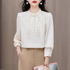 春季新款，娃娃领长袖衬衫女复古设计感小众宽松衬衣HR-HRYZ9617 商品缩略图5
