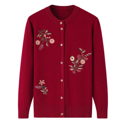 中老年春秋装【妈妈装针织衫上衣】薄毛衣女开衫 中老年小衫外套 商品图2