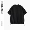 PINLI品立夏季新款纯色竖纹肌理短袖T恤男士潮牌宽松休闲体恤B242111010 商品缩略图5