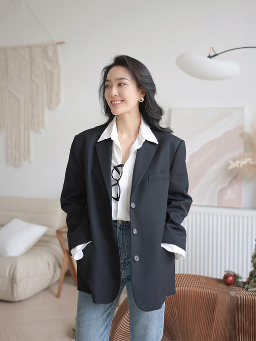 简约宽松版 羊毛西装外套 商品图0