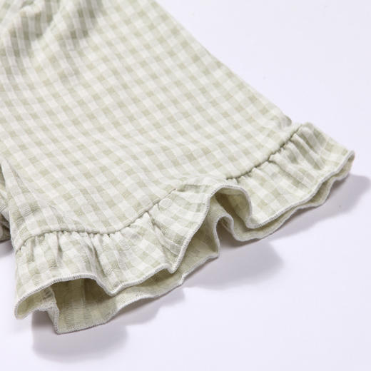 都市丽人生活家居春夏睡衣女针织人棉提花家居服薄款短袖短裤女士针织套装LH42E7 商品图9