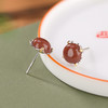 【相思无尽】S925银镀金南红复古圆形耳饰【CW-ED03015】 商品缩略图2