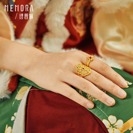 古法花丝黄金戒指女足金戒指新款送妈妈【按克计价黄金1】MEMORA诗普琳GRE02801（线上专供） 商品图7