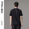 PINLI品立2024夏季新款拼接短袖T恤潮牌百搭休闲黑色圆领男士上衣B242111011 商品缩略图2