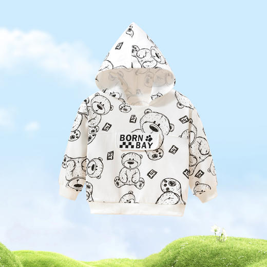 贝贝怡儿童卫衣连帽2024春新款男童衣服洋气卡通上衣女中大童春装ZB1DS042 商品图8