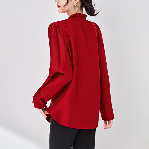 WLZD 2403106立体花法式复古宽松显瘦衬衣 商品图2