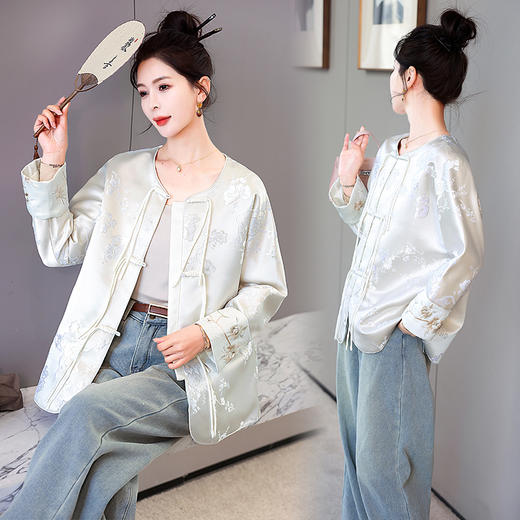 复古改良汉服外套，新中式女装春装新款唐装盘扣上衣HR-MYL1187 商品图0