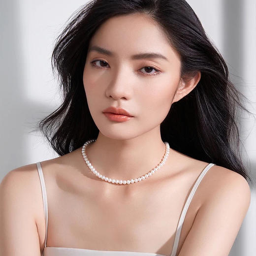 221-3淡水无核珍珠 正圆强光微瑕6-7mm秀气点位串珠 批发价直接出 商品图2