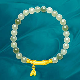 节节高升和田玉手串6mm 温润玉珠 质地细腻 竹节高升 清秀俊逸