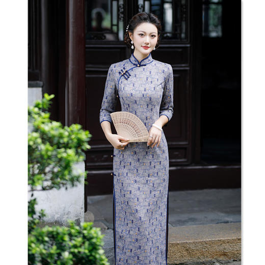 复古国风，改良长款七分袖旗袍GT-0852 商品图4