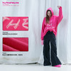 FTT FlyTheTruth 下身失踪 美式玫红色纯棉连帽T恤女春秋卫衣外套 商品缩略图3