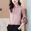 雀说 缎面仿真丝衬衫女春纯色上衣气质高级感仿桑蚕丝衬衣4ZF-021518 商品缩略图8