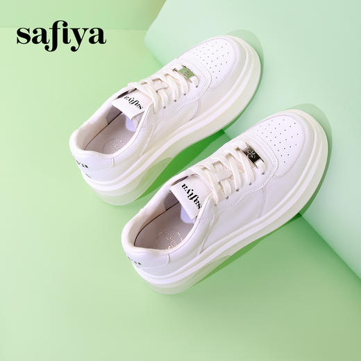 超值精选|Safiya/索菲娅2024圆头厚底百搭休闲系带板鞋 SF33912226 商品图3