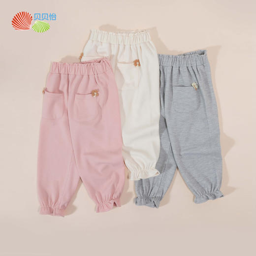 2024春秋新款女童束脚长裤中小童时尚华夫格休闲裤舒适透气裤ZB1DK028 商品图4