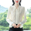 KQL-3686现货新中式中国风盘口桑蚕丝衬衫高级感刺绣上衣时尚女士小衫 商品缩略图0