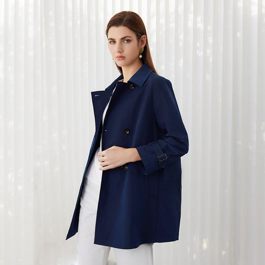 女装春夏新款中长款风衣双排扣防风外套时尚百搭适合多场合穿着 商品图5