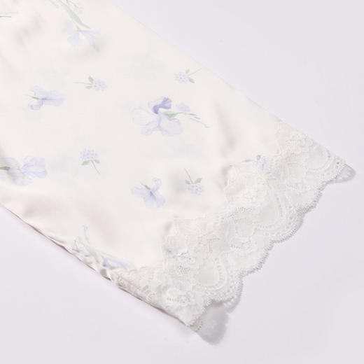 都市丽人好睡好眠春夏睡衣女冰雪丝印花家居服薄款吊带裙+外袍女士丝质套装LH44A2 商品图9