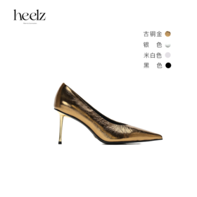 heelz设计师手工鞋履 ｜深V高跟奶奶鞋金属跟75mm