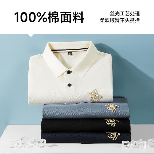 【Q】【纯棉】【新款DDY】大依优型大码男装短袖Polo衫翻领纯棉丝光棉加肥加大透气吸汗夏季上衣半袖t恤夏装 商品图3