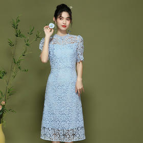 新中式女装，新款中国风气质鱼尾改良蕾丝旗袍连衣裙OY-24126