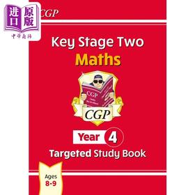 预售 【中商原版】英国原版CGP教辅 新版KS2数学 针对学习书4年级 New KS2 Maths Targeted Study Book Year 4 小学练习 英文原版