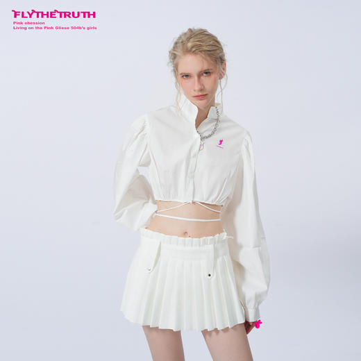 FTT FlyTheTruth夏日晚风 法式白衬衫女新款长袖短衬衣 商品图2