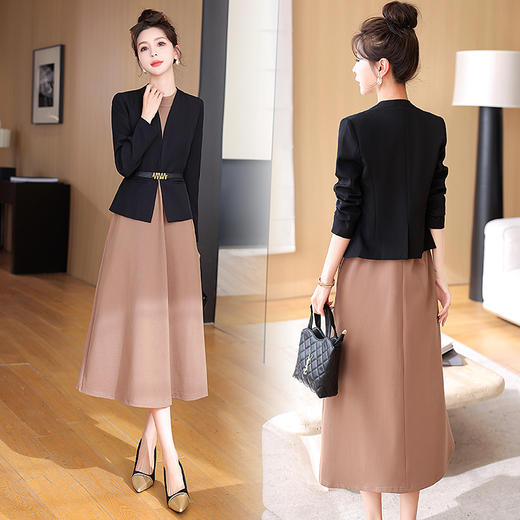 春装新款，小香风时尚通勤气质女装穿搭西装连衣裙两件套装HR-MYL1185 商品图3