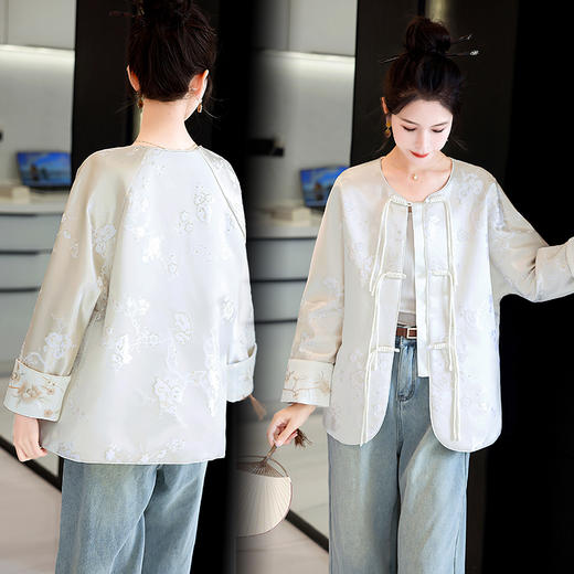 复古改良汉服外套，新中式女装春装新款唐装盘扣上衣HR-MYL1187 商品图3