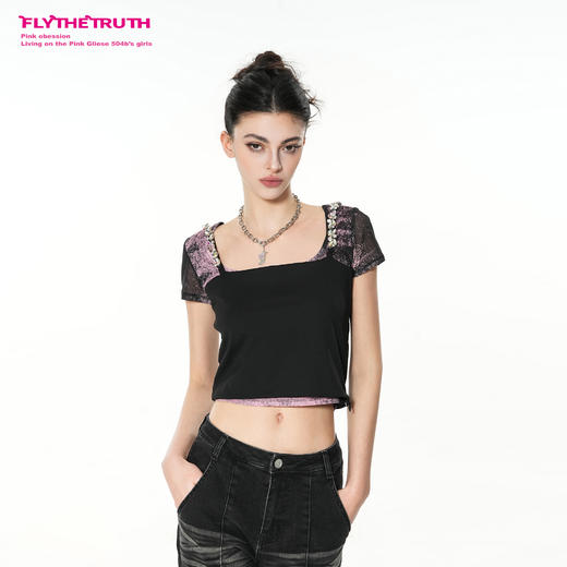 FTT Flythetruth 寻宝夜幕 碎钻肩带背心女春季美背打底吊带上衣 商品图1