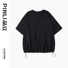 PINLI品立2024夏季新款连肩袖圆领宽松立体提花短袖T恤男士上衣潮B242111004 商品缩略图7