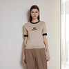 24年春季新品女士短袖针织套衫时尚百搭圆领撞色针织上衣 商品缩略图0
