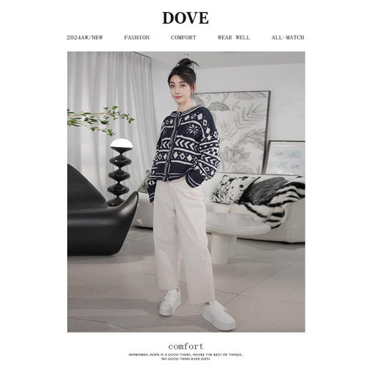 【北欧】定制加厚大克重秋冬复古羊毛粗棒针织钩花费尔岛毛衣外套 商品图3