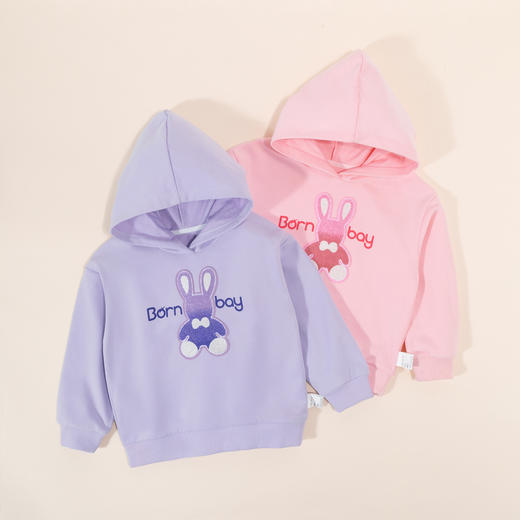 贝贝怡女童卫衣连帽2024春季新款儿童上衣洋气甜美女孩中大童春装ZB1DS041 商品图4