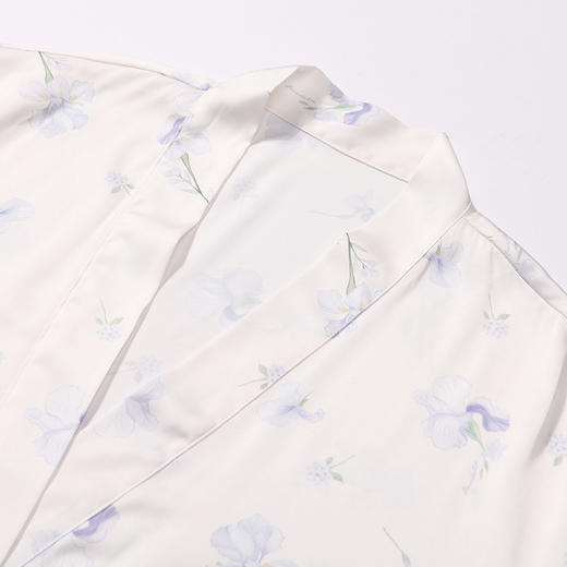 都市丽人好睡好眠春夏睡衣女冰雪丝印花家居服薄款吊带裙+外袍女士丝质套装LH44A2 商品图8