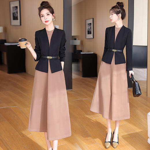 春装新款，小香风时尚通勤气质女装穿搭西装连衣裙两件套装HR-MYL1185 商品图1